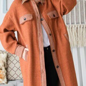 Oli and Hali Long Rust Jacket